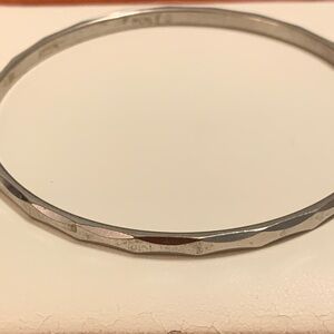 Monet Bangle Bracelet - Silver Tone - Medium - Vintage